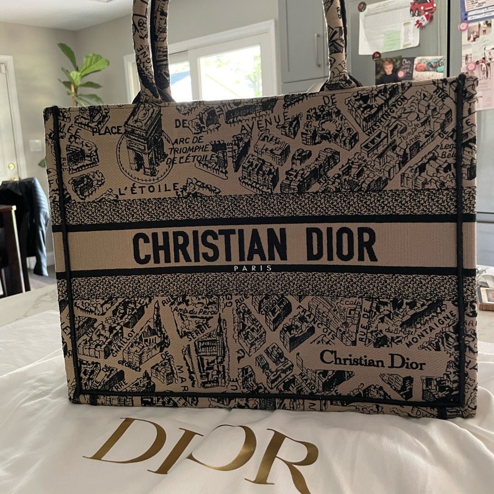 Authentic Dior Map of Paris medium tote